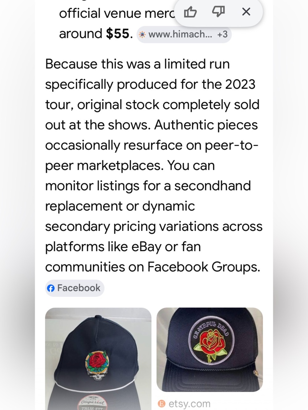 Grateful Dead The Final Tour DEAD END 2023 Stealie Rose Rope Hat - Picture 6 of 16